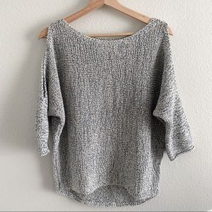Lou & Grey blue cream cold shoulder sweater top